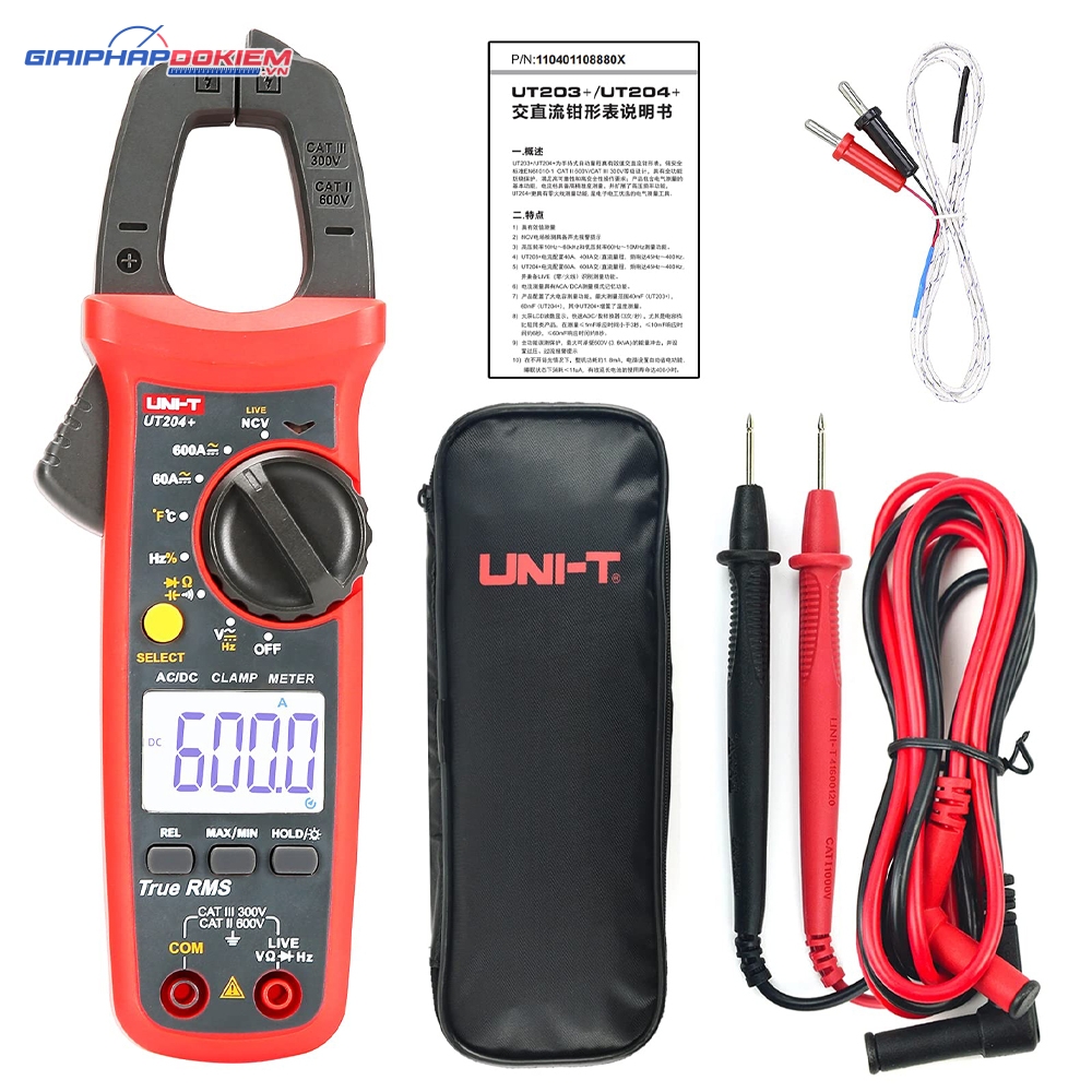 Ampe Kìm Đo Dòng AC/DC Uni-T UT204+ 4 Đồng Hồ Đo Đa Năng Bỏ Túi Uni-T UT120A