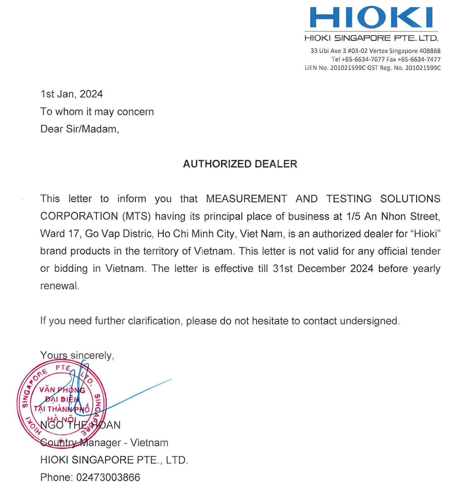 Chứng nhận Giải Pháp Đo Kiểm - Đại lý Hioki chính hãng