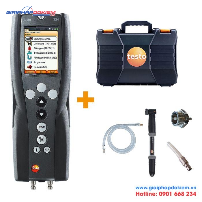 Máy đo áp suất và xác định khí rò rỉ testo 324 2 Máy đo áp suất và xác định khí rò rỉ testo 324