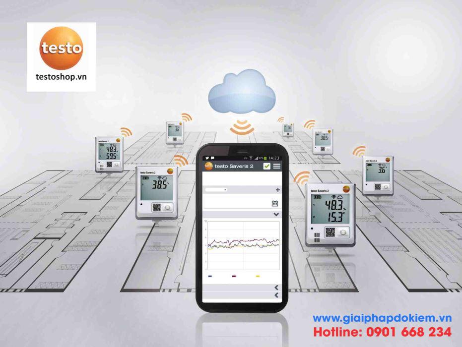 Máy đo ghi nhiệt độ/độ ẩm không dây testo Saveris 2
