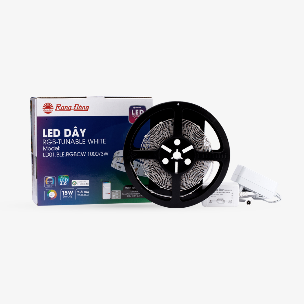 Đèn LED dây 16 triệu màu Bluetooth Rạng Đông LD01.BLE.RGBCW 1000/3W