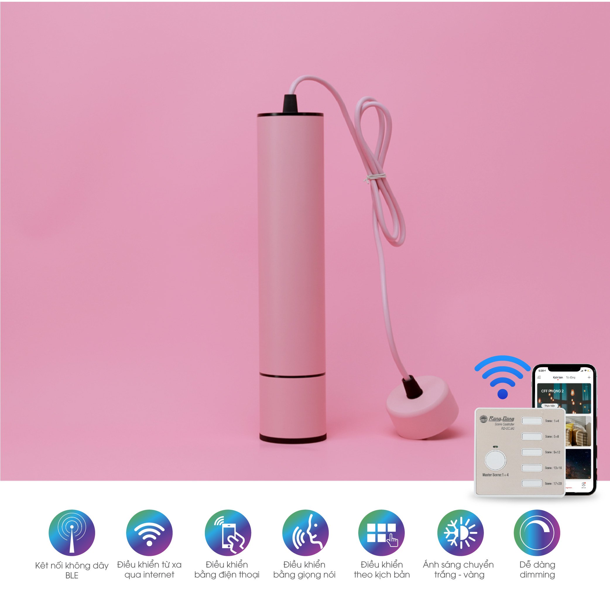 Đèn thả trần thông minh Rạng Đông TTR01.BLE 12W