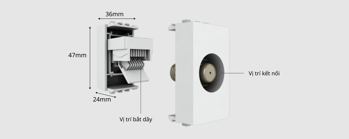Hạt ổ cắm tivi âm tường Hạt ổ cắm tivi âm tường Rạng Đông HOC.ANTEN01 Hạt ổ cắm tivi âm tường Hạt ổ cắm tivi âm tường Rạng Đông HOC.ANTEN01