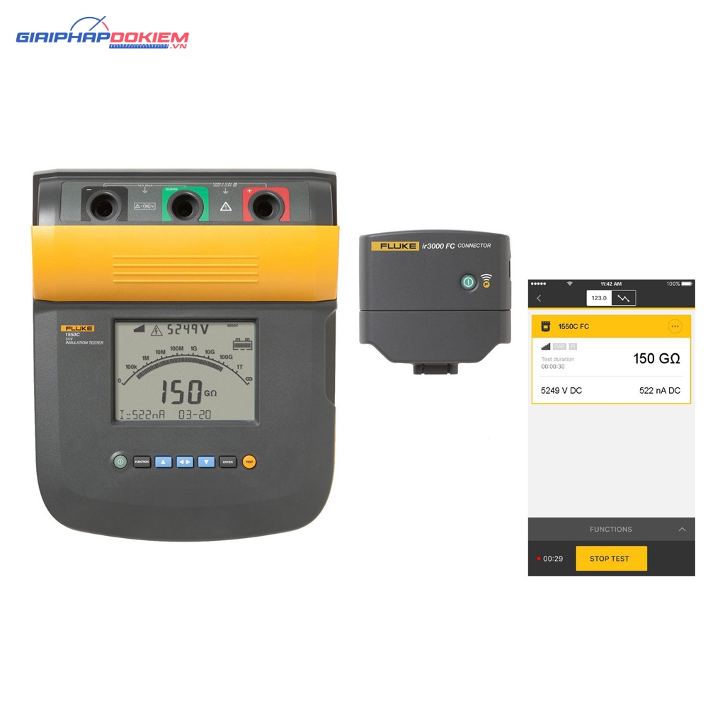 Máy đo điện trở cách điện FLUKE 1550C FC KIT (5000V, 1 TΩ ) 10 Máy đo điện trở cách điện FLUKE 1550C FC KIT (5000V, 1 TΩ )