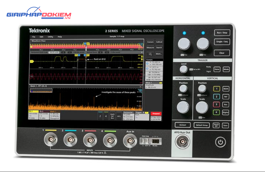 Máy hiện sóng TEKTRONIX MSO22 (Opt MSO22 2-BW-200 200Mhz, 2CH, 2.5GS/s) 6 Máy hiện sóng TEKTRONIX MSO22 (Opt MSO22 2-BW-200 200Mhz, 2CH, 2.5GS/s) - Ảnh 3