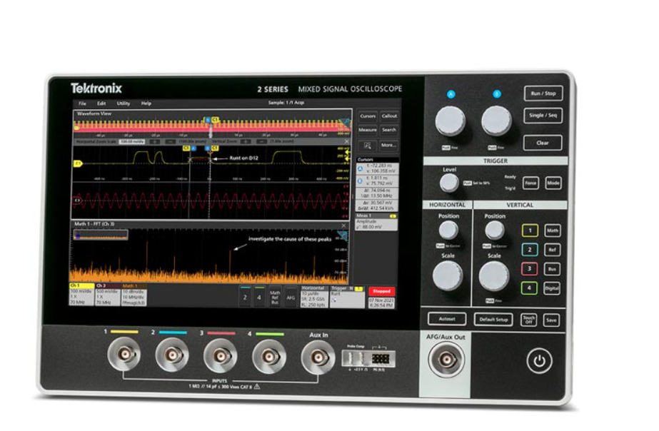 Máy hiện sóng TEKTRONIX MSO24 (Opt MSO24 2-BW-200 200Mhz, 4CH, 2.5GS/s) 6 Máy hiện sóng TEKTRONIX MSO24 (Opt MSO24 2-BW-200 200Mhz, 4CH, 2.5GS/s) - Ảnh 2