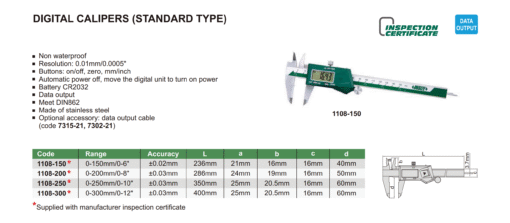Thước cặp điện tử INSIZE 1108-150