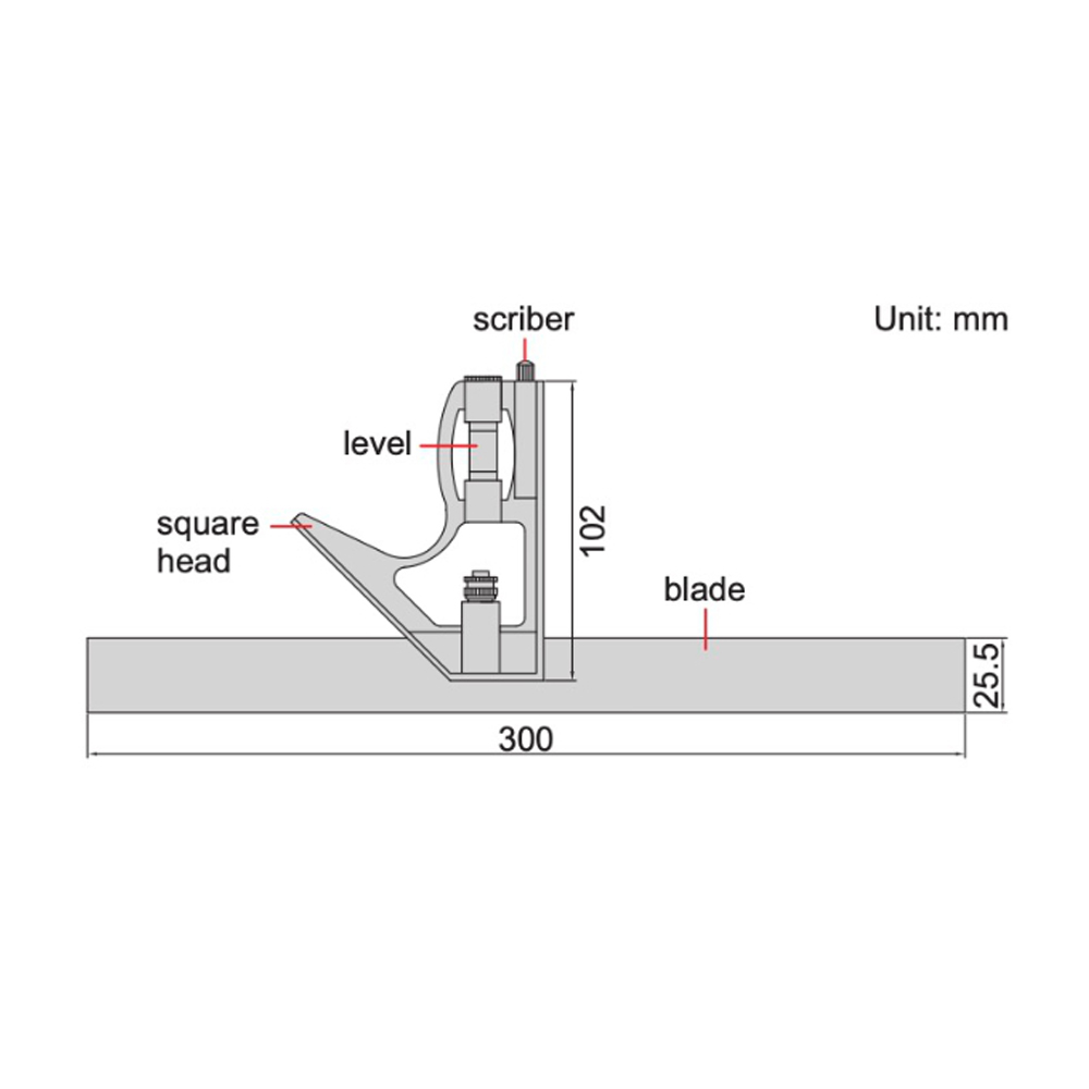 Thước đo góc đa năng INSIZE 2276-300 (300mm/12″, ±0.5°) 4 Thước đo góc đa năng INSIZE 2276-300 (300mm/12″, ±0.5°) - Ảnh 3
