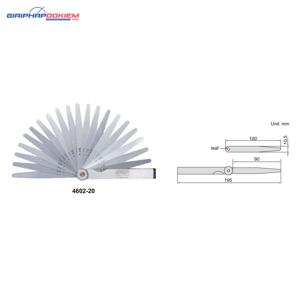 Căn lá INSIZE 4602-17 3 Căn Lá Insize 4602-13A (0.03-0.50mm)