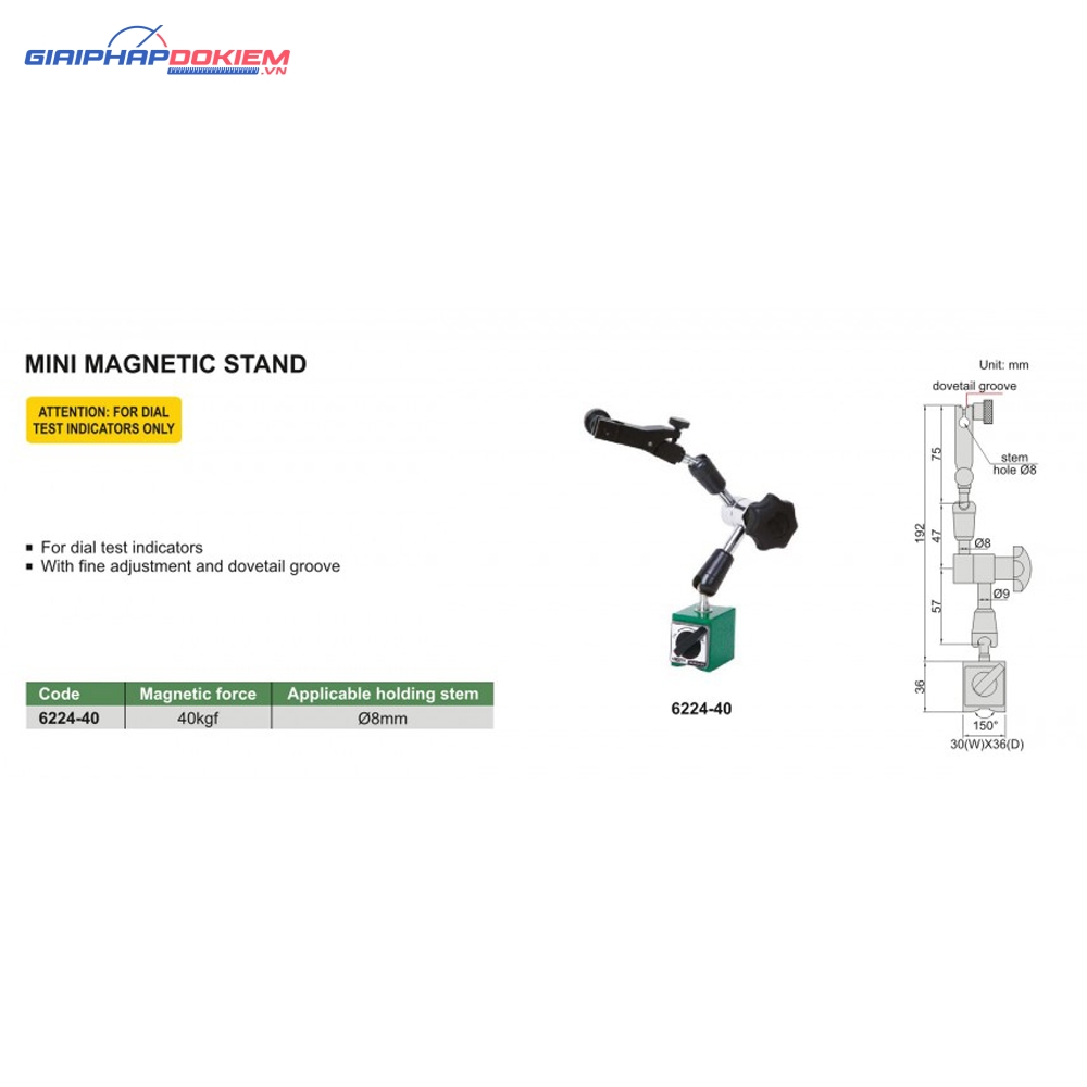 Đế từ loại nhỏ Insize 6224-40 3 Đế từ loại nhỏ Insize 6224-40
