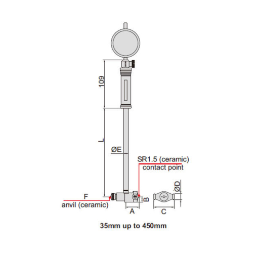Đồng hồ đo lỗ cơ khí Insize 2322-60A