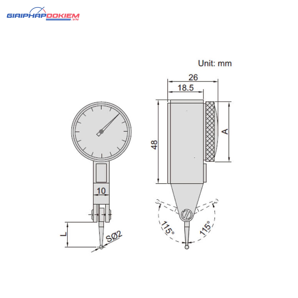 Đồng hồ so chân gập Insize 2380-08 3 Đồng hồ so chân gập Insize 2380-08