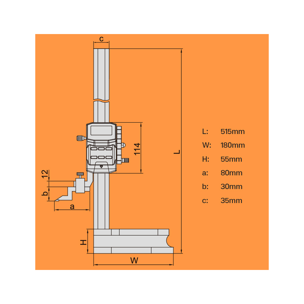 Thước đo cao điện tử Insize 1156-300 (0-300mm / 0.01mm) 4 Thước đo cao điện tử Insize 1156-300 (0-300mm / 0.01mm) - Ảnh 3