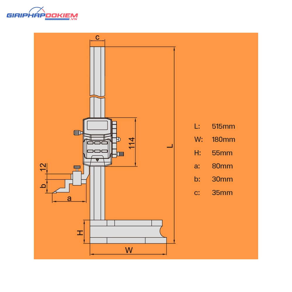 Thước đo cao điện tử Insize 1156-300 (0-300mm / 0.01mm) 4 Thước đo cao điện tử Insize 1156-300 (0-300mm / 0.01mm) - Ảnh 3