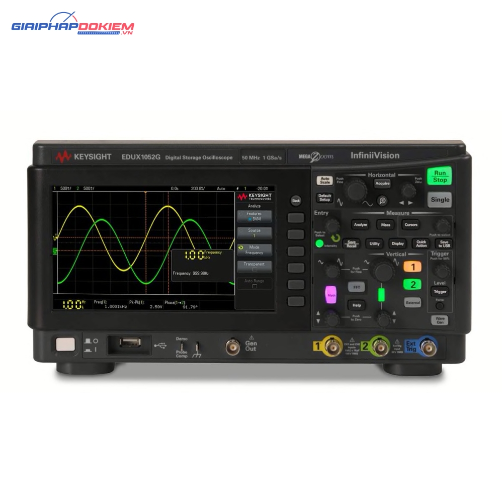 Máy hiện sóng số KEYSIGHT EDUX1052G (50 MHz, 2 kênh, 1 GSa/s. WaveGen 20-MHz ) 2 Máy hiện sóng số KEYSIGHT EDUX1052G (50 MHz, 2 kênh, 1 GSa/s. WaveGen 20-MHz )