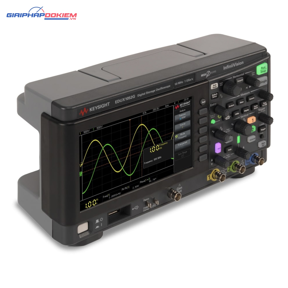Máy hiện sóng số KEYSIGHT EDUX1052G (50 MHz, 2 kênh, 1 GSa/s. WaveGen 20-MHz ) 4 Máy hiện sóng số KEYSIGHT EDUX1052G (50 MHz, 2 kênh, 1 GSa/s. WaveGen 20-MHz ) - Ảnh 3