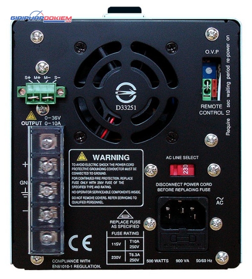 Nguồn DC chuyển mạch GW INSTEK SPS-606 (60V, 6A, 1CH) 3 Nguồn DC chuyển mạch GW INSTEK SPS-606 (60V, 6A, 1CH)