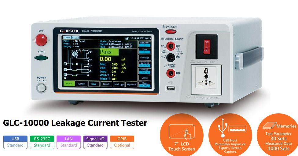 Thiết Bị Kiểm Tra Dòng Rò GW INSTEK GLC-10000 (4.00µA~50.00µA, 0.01µA, ±2.0%fs) 9 Thiết bị kiểm tra dòng rò GW INSTEK GLC-10000