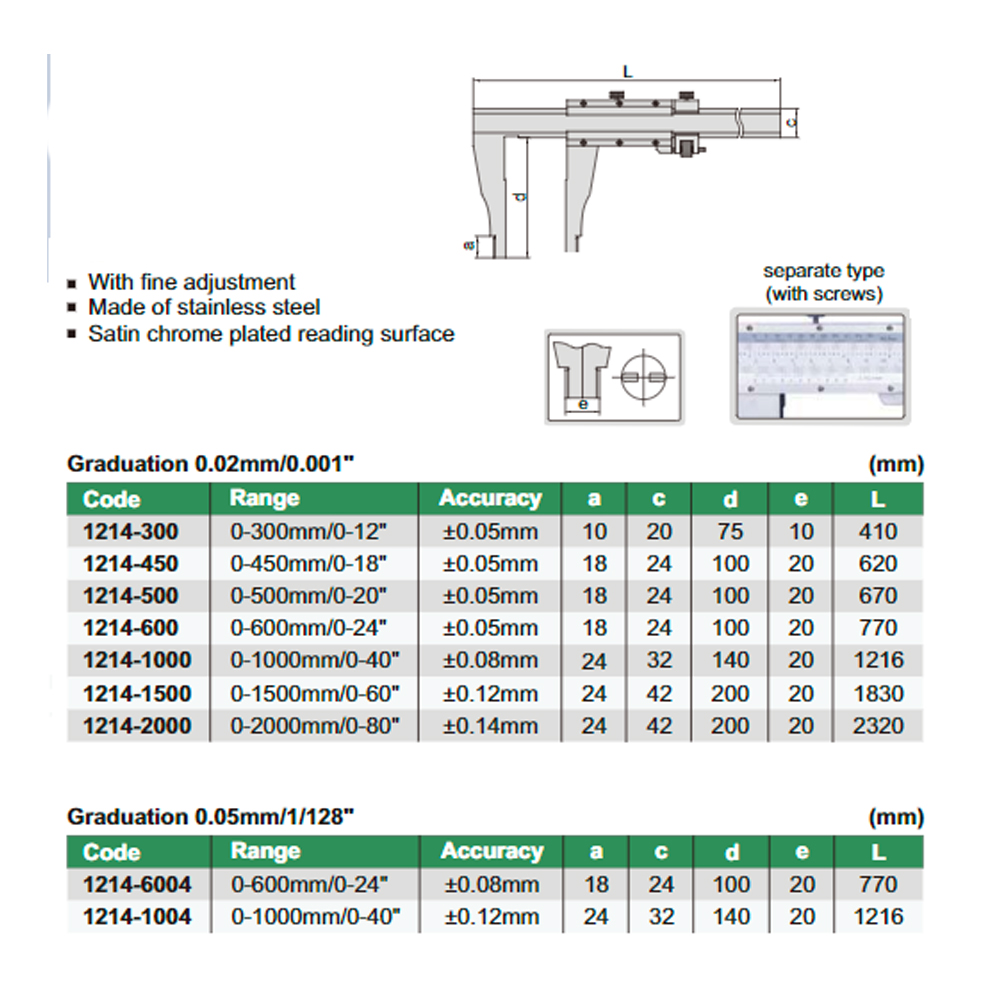 Thước cặp cơ khí INSIZE 1214-600 7 Thước cặp cơ khí INSIZE 1214-600