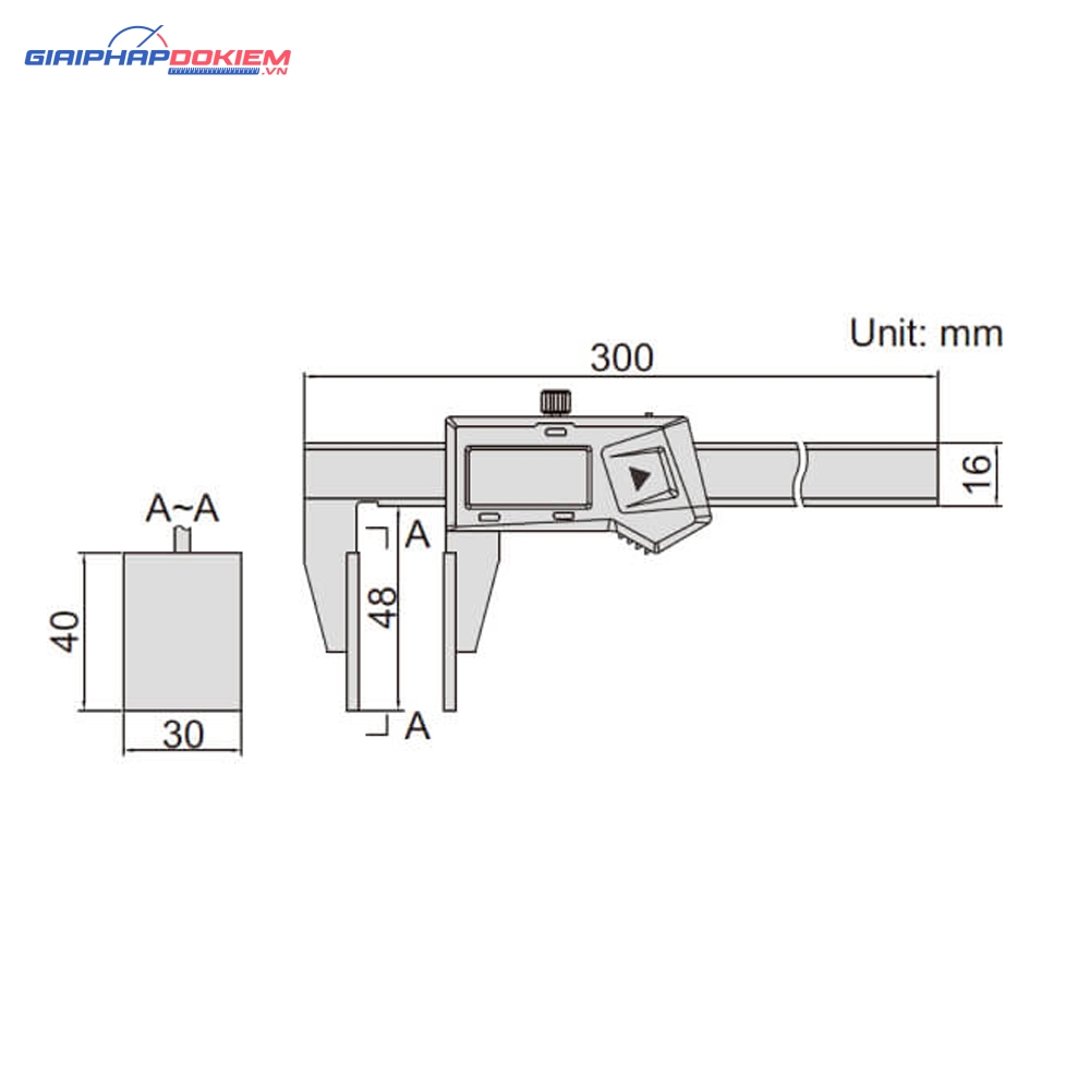 Thước cặp điện tử mỏ phẳng Insize 1172-200 4 Thước cặp điện tử mỏ phẳng Insize 1172-200