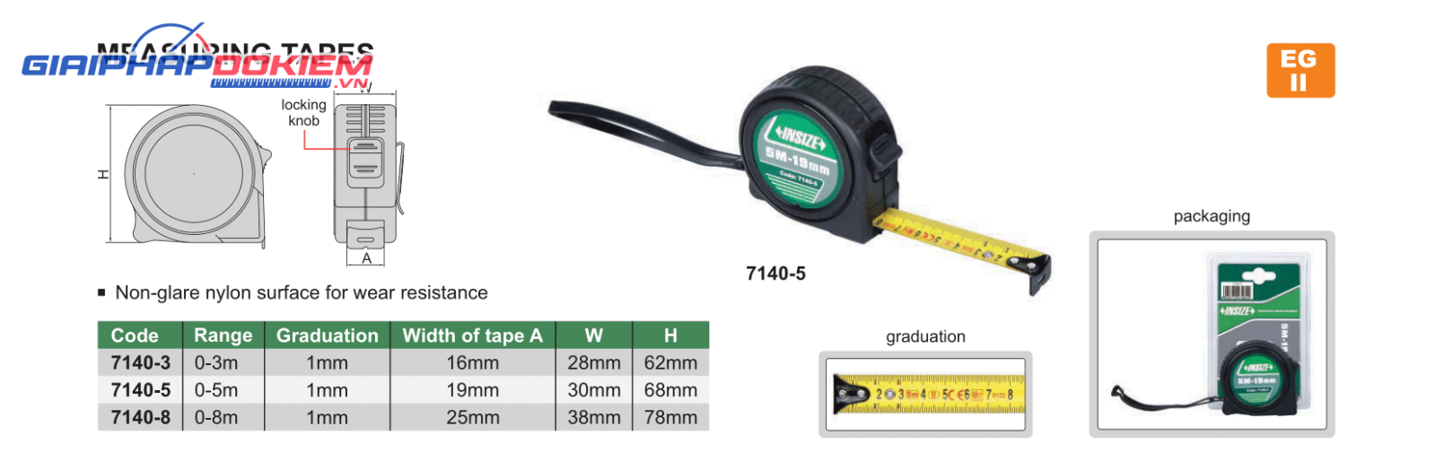 Thước cuộn INSIZE 7140-3 (0-3m) 3 Thước cuộn INSIZE 7140-3 (0-3m) - Ảnh 2