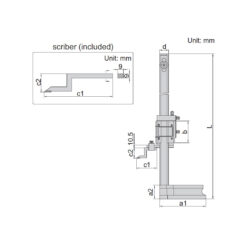 Thước đo cao cơ khí Insize 1250-450 (0-450mm/0-18″) 6 Thước đo cao cơ khí Insize 1250-450 (0-450mm/0-18″)