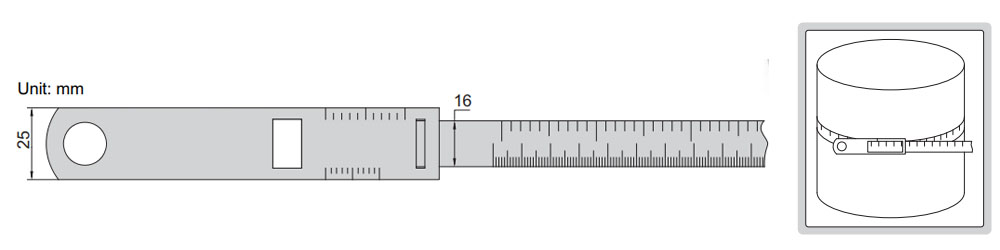 Thước đo đường kính và chu vi Insize 7114-950 (60~950mm)