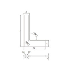 Thước đo góc vuông vát cạnh Insize 4790-1500 (150x100mm) 6 Thước Đo Góc Vuông Vát Cạnh Insize 4790-0150 (150 x 100 mm)