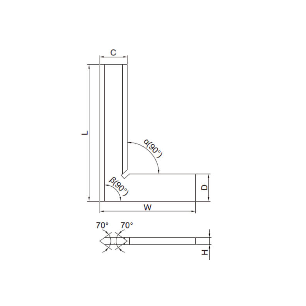 Thước đo góc vuông vát cạnh Insize 4790-1500 (150x100mm) 4 Thước Đo Góc Vuông Vát Cạnh Insize 4790-0150 (150 x 100 mm)