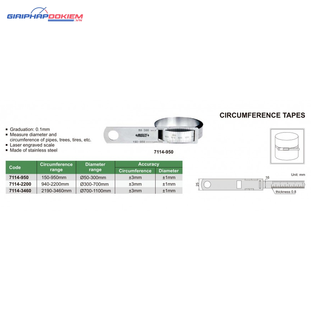 Thước đo chu vi Insize 7114-3460 3 Thước đo chu vi Insize 7114-3460 - Ảnh 2