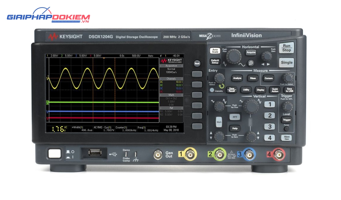 Máy hiện sóng số KEYSIGHT DSOX1204G (70Mhz, 4 CH, 2 GSa/s, WaveGen 20MHz ) 2 Máy hiện sóng số KEYSIGHT DSOX1204G (70Mhz, 4 CH, 2 GSa/s, WaveGen 20MHz )