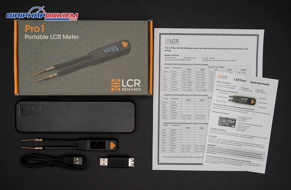 Thiết bị đo LCR dạng nhíp LCR Research LCR Pro1 Plus (100kHz, test led) 6 Thiết bị đo LCR dạng nhíp LCR Research LCR Pro1 Plus (100kHz, test led)
