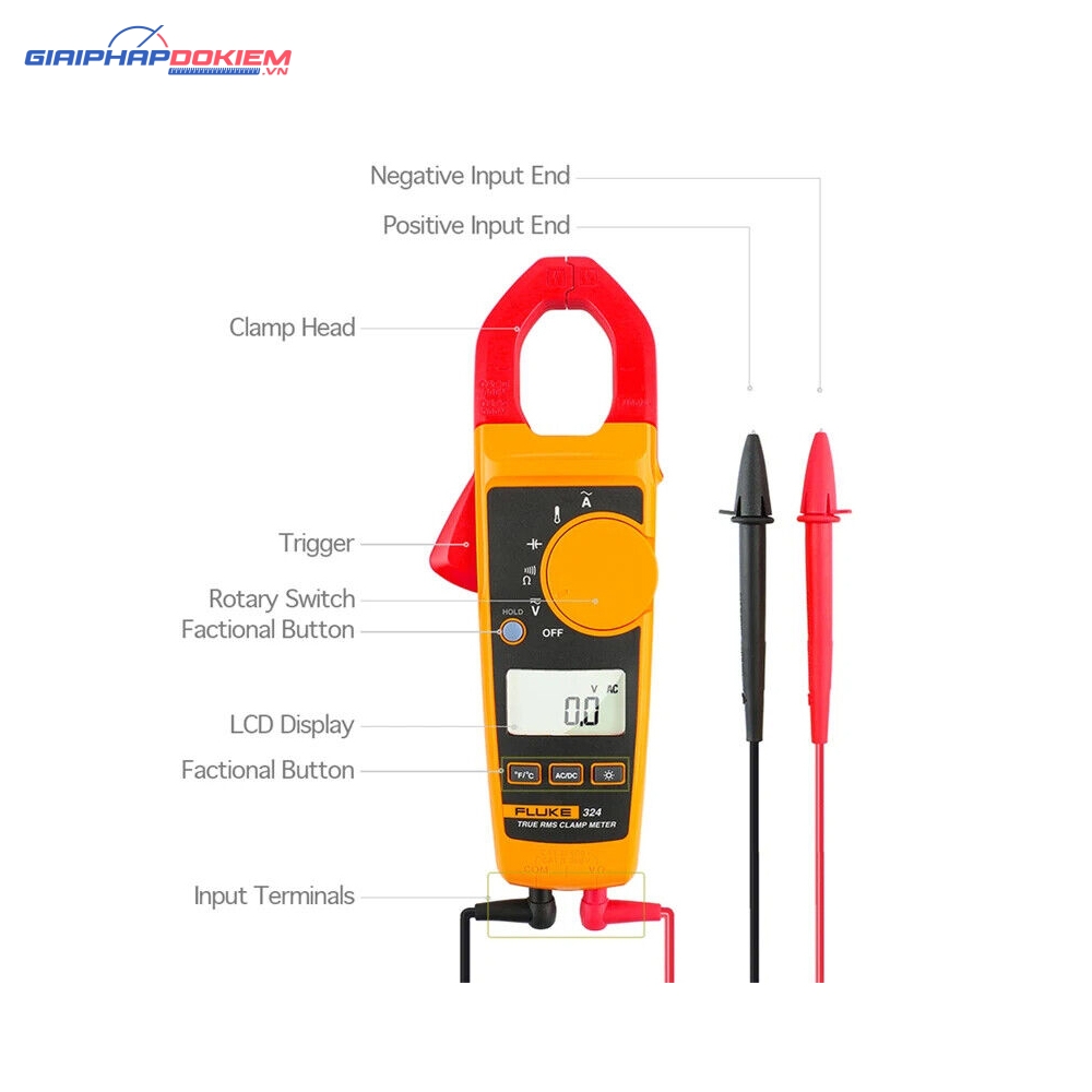 Ampe kìm FLUKE 324 (AC 400A; True RMS) 12 Ampe kìm FLUKE 324 (AC 400A; True RMS) - Ảnh 2