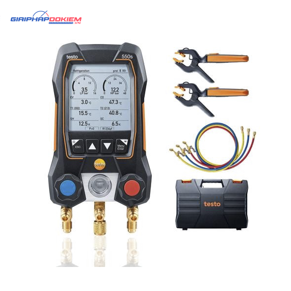 Bộ đồng hồ đo áp suất gas lạnh Testo 550s 0564 5503 (Smart Kit với ống nạp) 6 Testo 550s 0564 5503