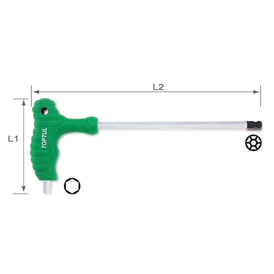 Lục giác L 1 đầu bi TOPTUL AGCA 1 Lục giác L 1 đầu bi TOPTUL AGCA