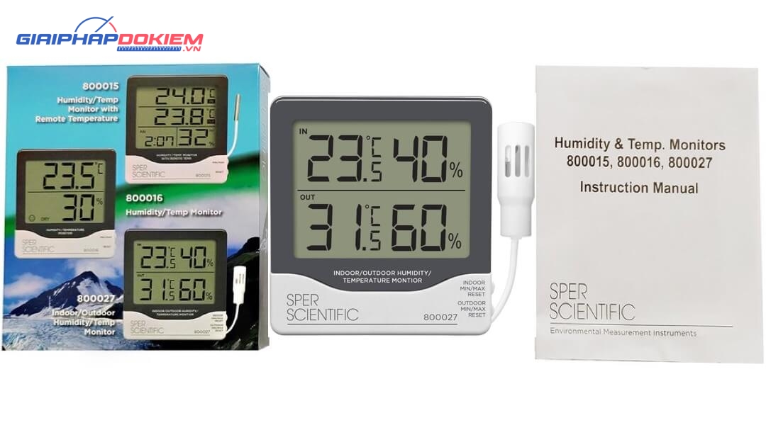 Máy đo độ ẩm và nhiệt độ Sper Scientific 800027 5 Máy đo độ ẩm và nhiệt độ Sper Scientific 800027 - Ảnh 2