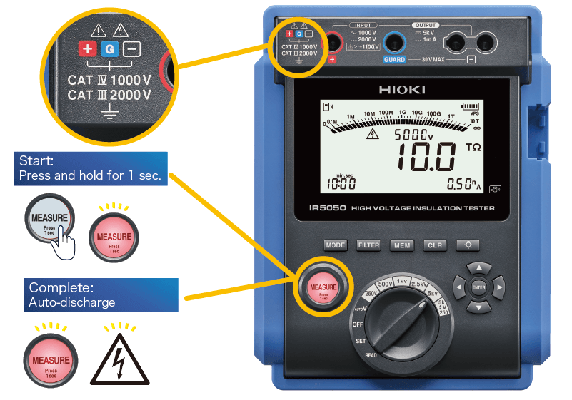Thiết Bị Đo Điện Trở Cách Điện Hioki IR5050 5kV 17 Hioki IR5050