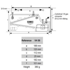 Áp kế chất lỏng dạng nghiêng KIMO VH 50 7 012 kimo schraegrohrmanometer vh 50 1