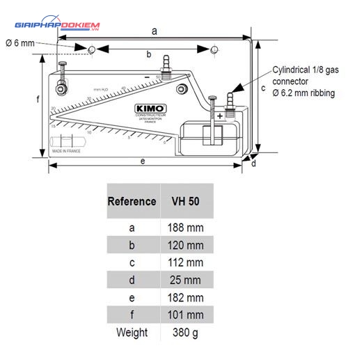 Áp kế chất lỏng dạng nghiêng KIMO VH 50 5 Áp kế chất lỏng dạng nghiêng KIMO VH 50 - Ảnh 2
