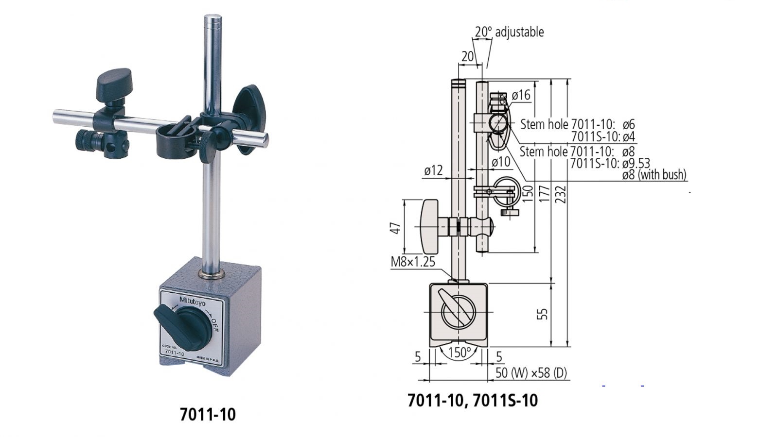 Đế từ gá đồng hồ so/điều chỉnh tinh Mitutoyo 7011S-10 11 Đế từ gá đồng hồ so/điều chỉnh tinh Mitutoyo 7011S-10 - Ảnh 6
