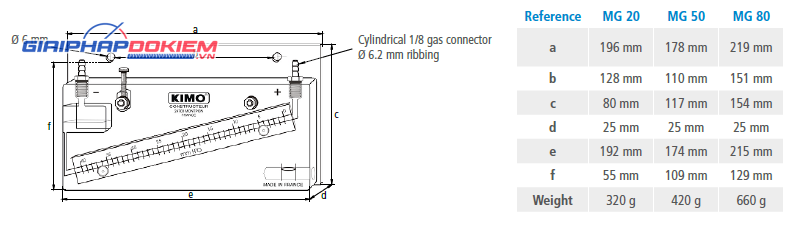 Áp kế chất lỏng dạng nghiêng KIMO MG 10 Áp kế chất lỏng dạng nghiêng KIMO MG - Ảnh 5