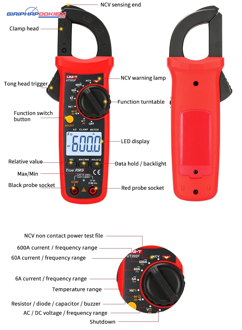 Ampe kìm AC UNI-T UT202F 16 Ampe kìm AC UNI-T UT202F - Ảnh 11