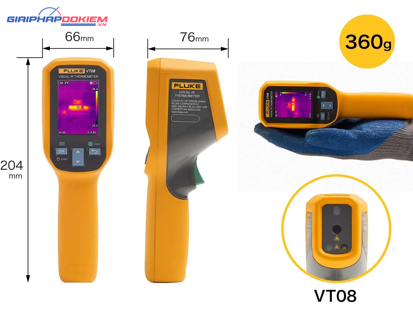 Máy đo nhiệt độ hồng ngoại Fluke VT08 14 Máy đo nhiệt độ hồng ngoại Fluke VT08 - Ảnh 8
