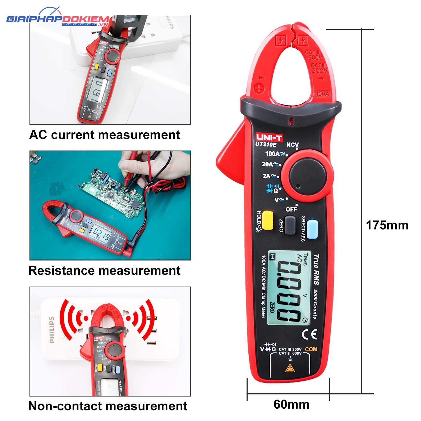 Ampe kìm AC/DC UNI-T UT210E 16 Ampe kìm AC/DC UNI-T UT210E - Ảnh 9