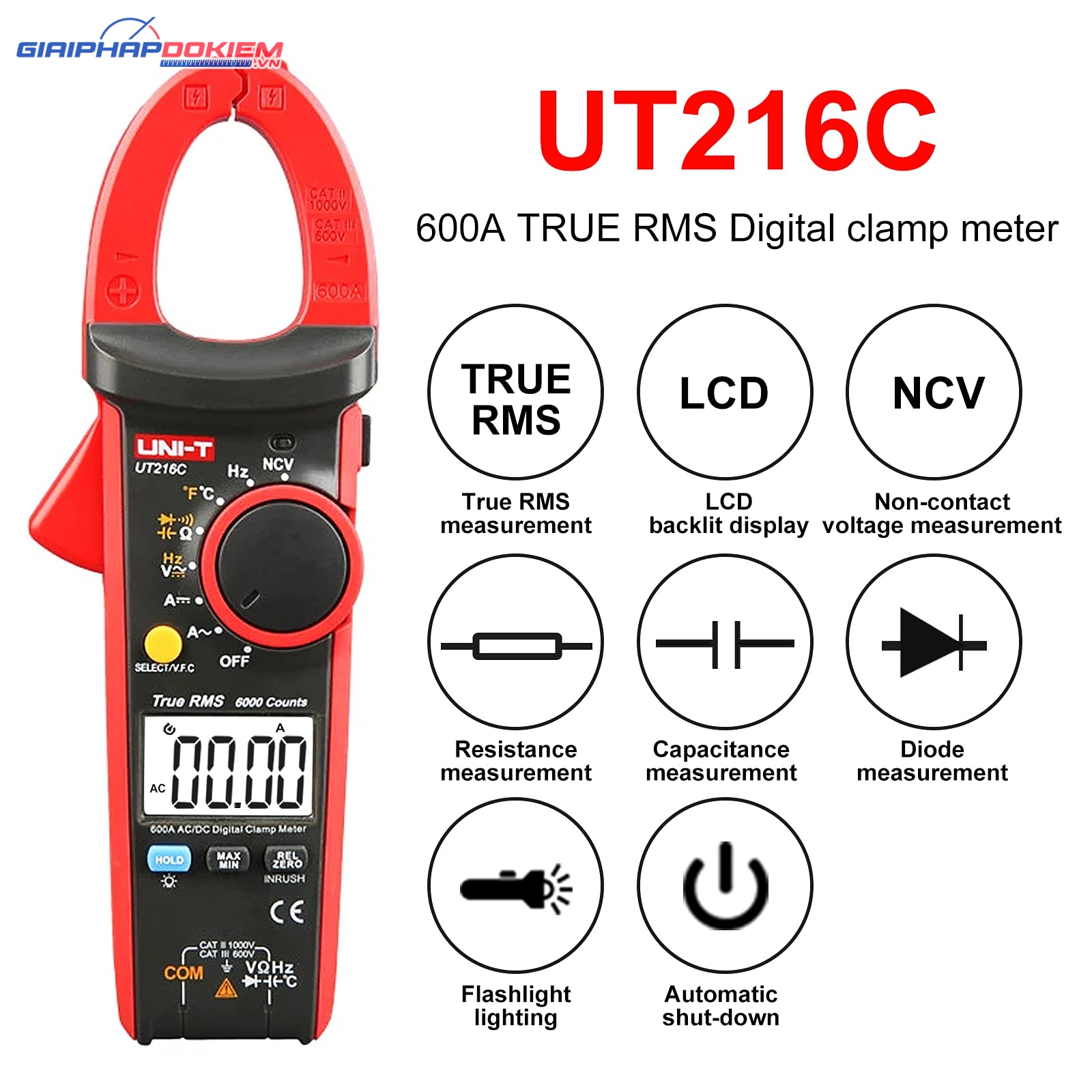Ampe kìm AC/DC UNI-T UT216C 16 Ampe kìm AC/DC UNI-T UT216C - Ảnh 12