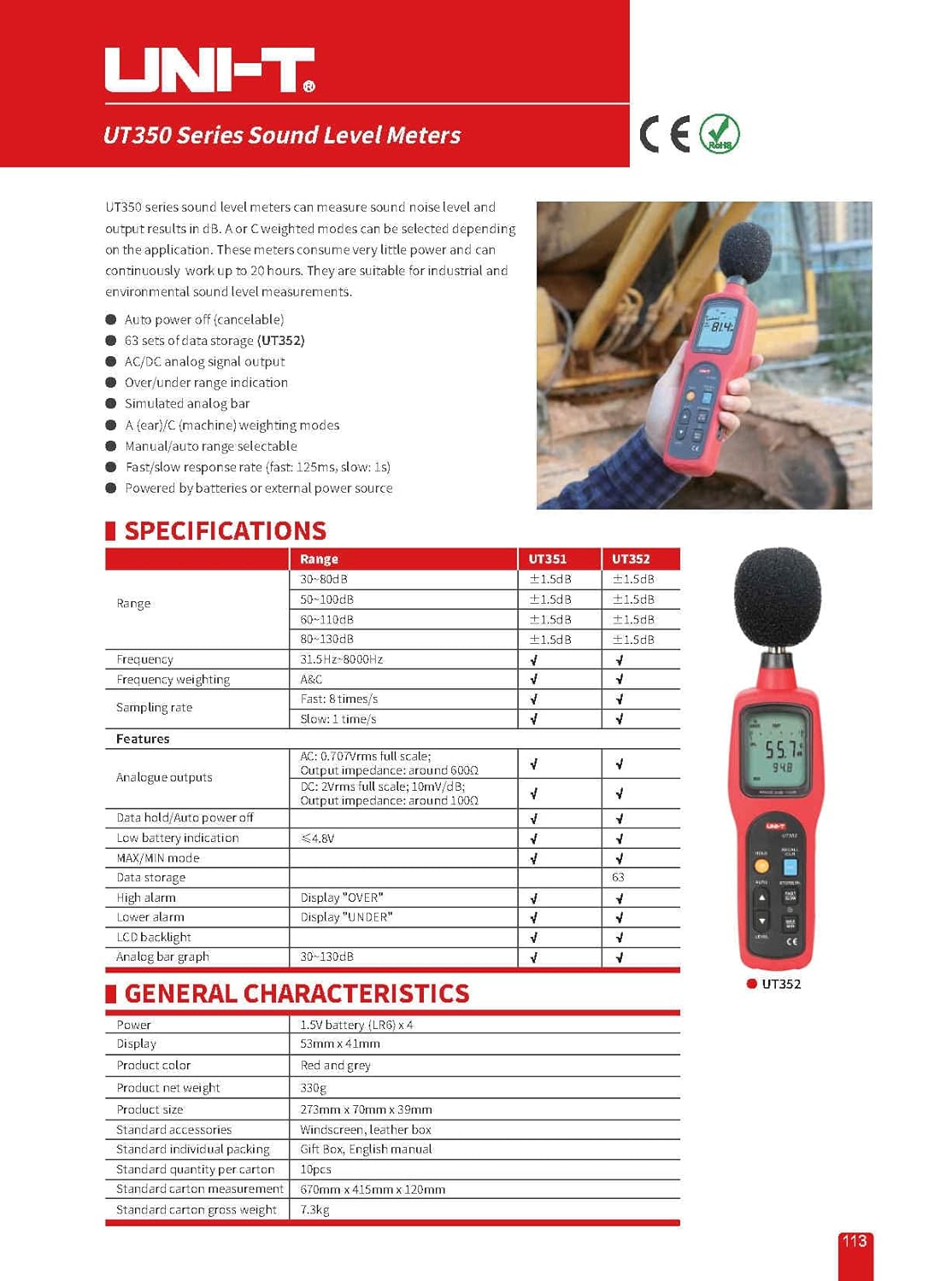 Thiết bị đo độ ồn UNI-T UT352 19 Thiết bị đo độ ồn UNI-T UT352 - Ảnh 11