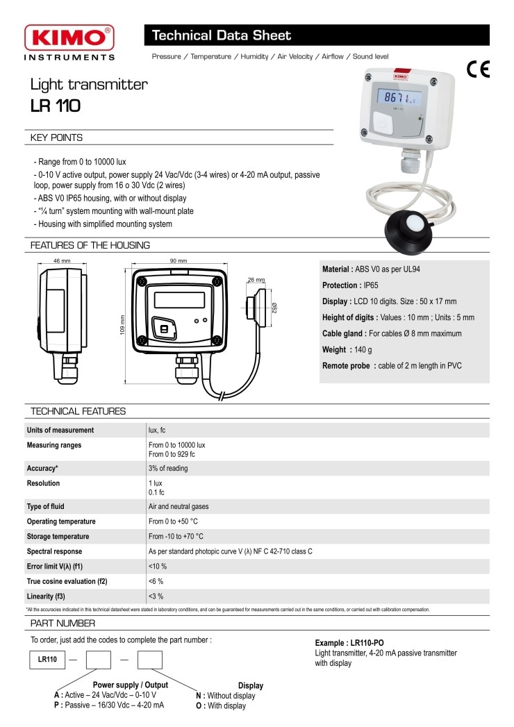 Máy đo ánh sáng KIMO LR110 13 KIMO LR110