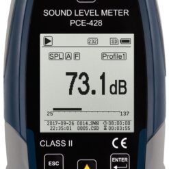 Máy đo SPL loại 2 PCE PCE-428-Kit-N-ICA có bộ hiệu chuẩn âm thanh bao gồm chứng nhận ISO Cal 41 PCE 428 Decibelmeter datalogger 11