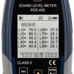 Máy đo SPL loại 2 PCE PCE-428-Kit-N-ICA có bộ hiệu chuẩn âm thanh bao gồm chứng nhận ISO Cal 39 PCE 428 Decibelmeter datalogger 13