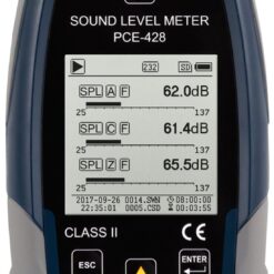 Máy đo SPL loại 2 PCE PCE-428-Kit-N-ICA có bộ hiệu chuẩn âm thanh bao gồm chứng nhận ISO Cal 38 PCE 428 Decibelmeter datalogger 14